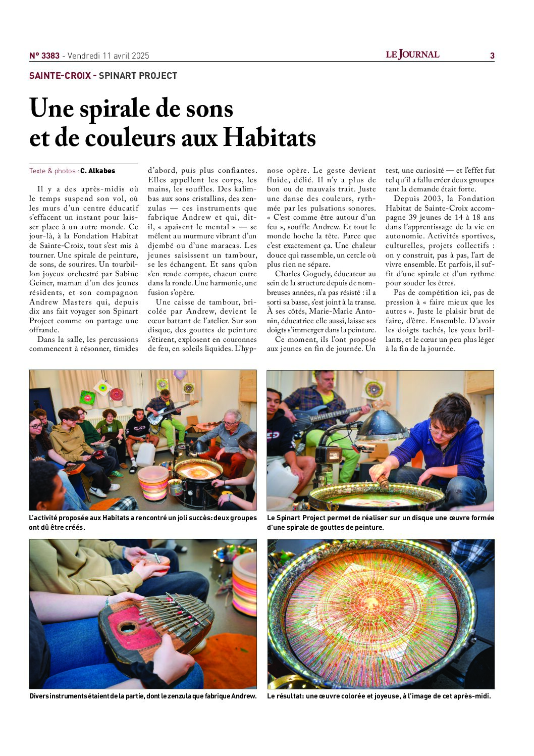 Une spirale de sons et de couleurs aux Habitats