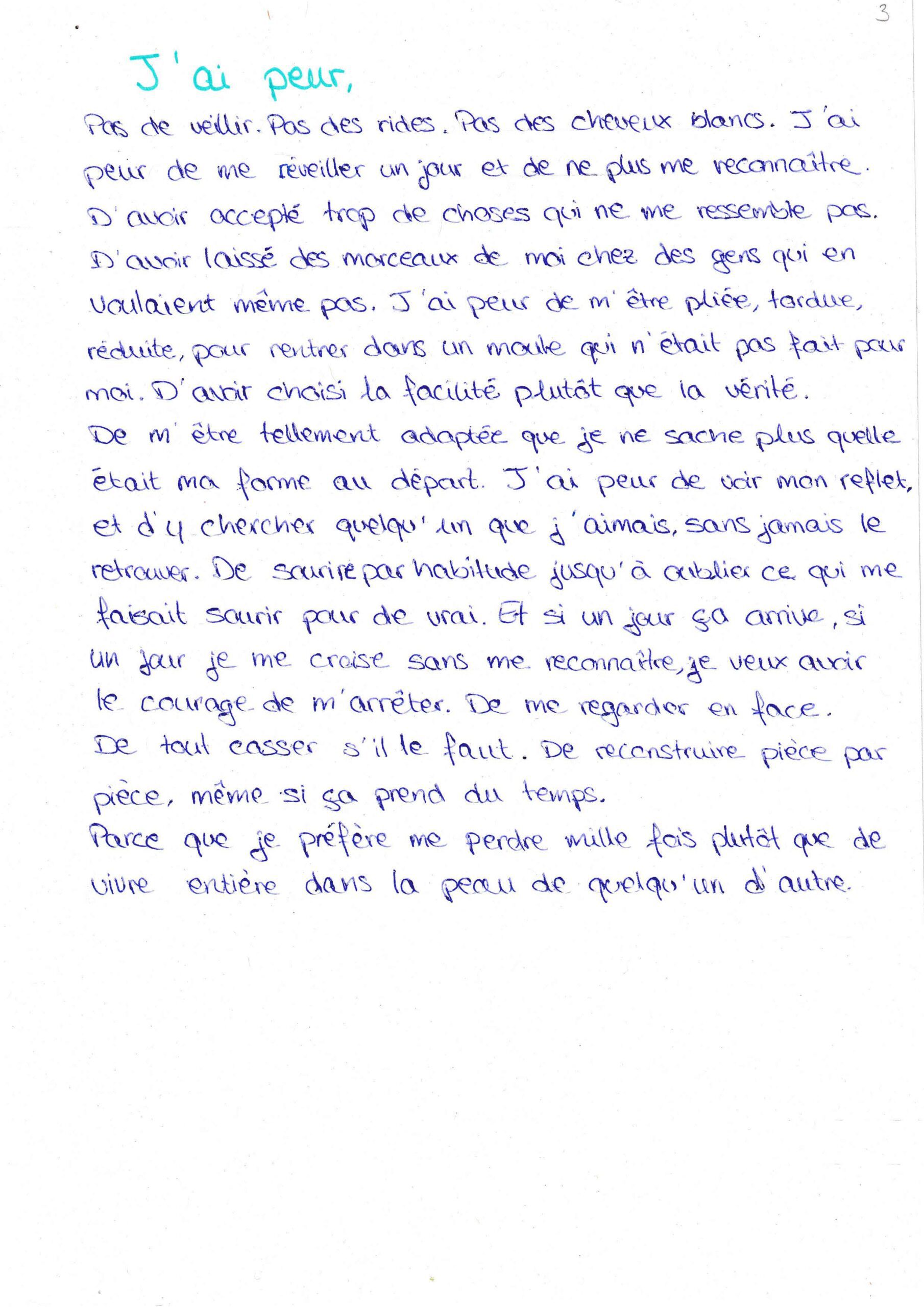 Sara Hnid – « j&rsquo;ai peur »
